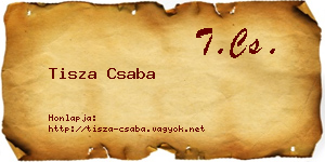 Tisza Csaba névjegykártya